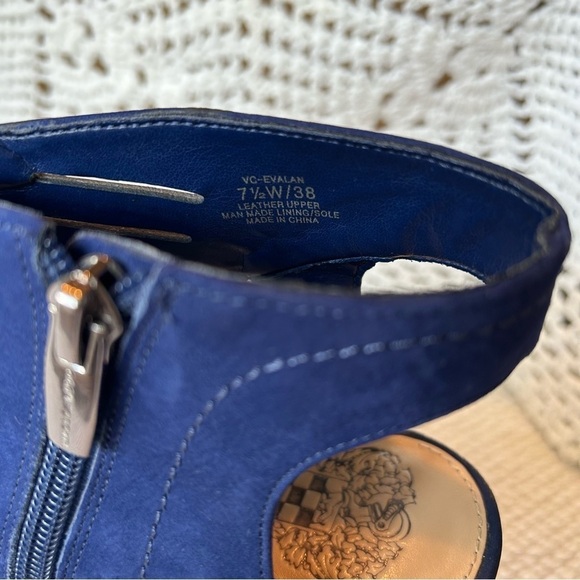 Vince Camuto Evalan Lace-up Leather Shoe Cobalt Blue Pointed Heel Size 7.5 W - Picture 6 of 12